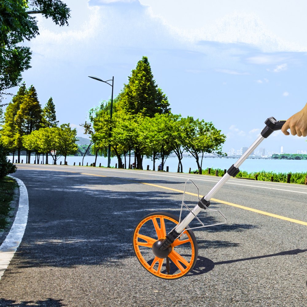 VEVOR Measuring Wheel in Feet and Inches,12.5 in Wheel Diameter, 40.94-27.95 in Telescoping Measure Wheel, Measurement 0-9,999Ft with Back Bag, Suitable for Lawn/Hard/Soft/Wood Road Measuring 