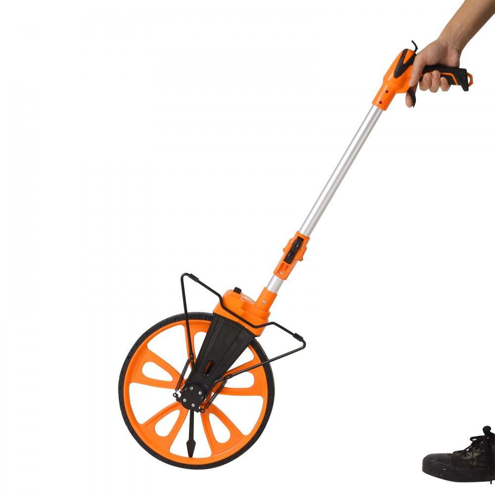 VEVOR Measuring Wheel in Inches, 12.5in Diameter Wheel, Centerline Design w/ Handbrake, 39.76-20.47 in Telescoping Measure Wheel,Measurement 0-9,999m with Bag, for Lawn/Hard/Soft/Wood Road Measuring 