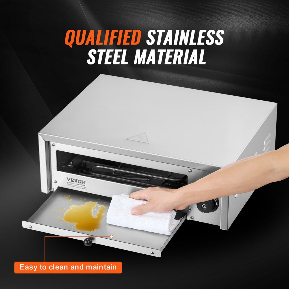 VEVOR Electric Pizza Oven 12-inch 1500W 122-662? Temp Range Removable Crumb Tray 