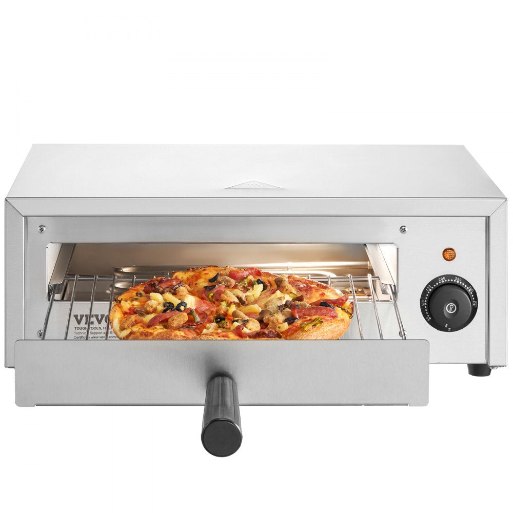 VEVOR Electric Pizza Oven 12-inch 1500W 122-662? Temp Range Removable Crumb Tray 