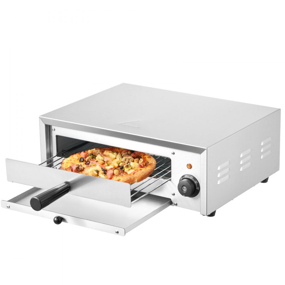 VEVOR Electric Pizza Oven 12-inch 1500W 122-662? Temp Range Removable Crumb Tray 