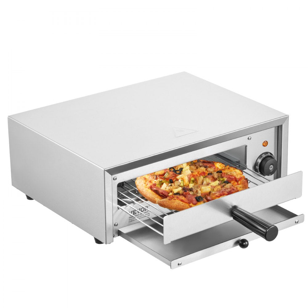VEVOR Electric Pizza Oven 12-inch 1500W 122-662? Temp Range Removable Crumb Tray 