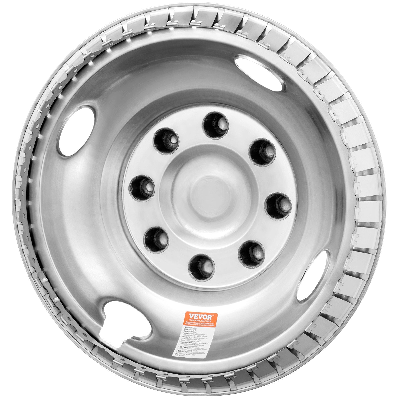 VEVOR 16-inch 8 Lug Wheel Simulators, 304 Stainless Steel Wheel Simulator Kit with Mirror Polished Finish, 2 Front and 2 Rear Wheel Covers Fit for Ford F350 (1974-1998), 4 pcs 
