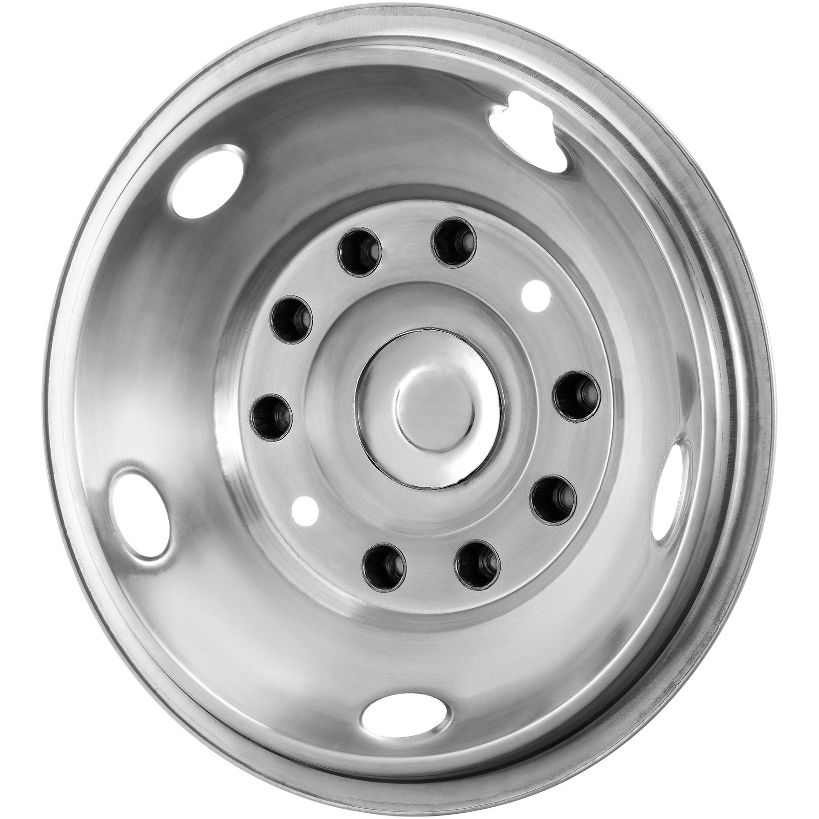 VEVOR 19.5-inch 10 Lug Wheel Simulators, 304 Stainless Steel Wheel Simulator Kit with Mirror Polished Finish, 2 Front and 2 Rear Wheel Covers Fit for Ford F450/F550 (2005-2020), 4 pcs 