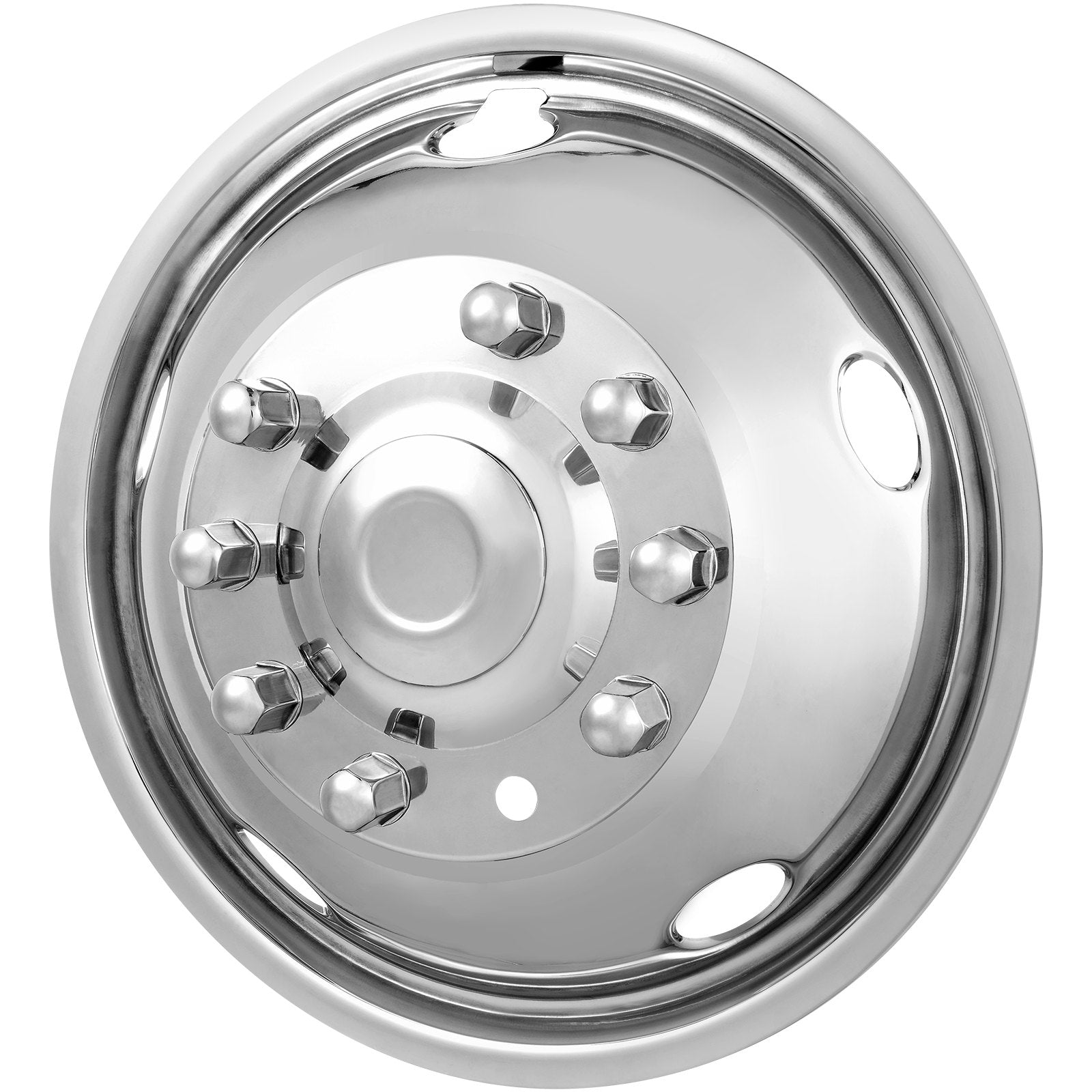 VEVOR 19.5-inch 10 Lug Wheel Simulators, 304 Stainless Steel Wheel Simulator Kit with Mirror Polished Finish, 2 Front and 2 Rear Wheel Covers Fit for Ford F450/F550 (2005-2020), 4 pcs 