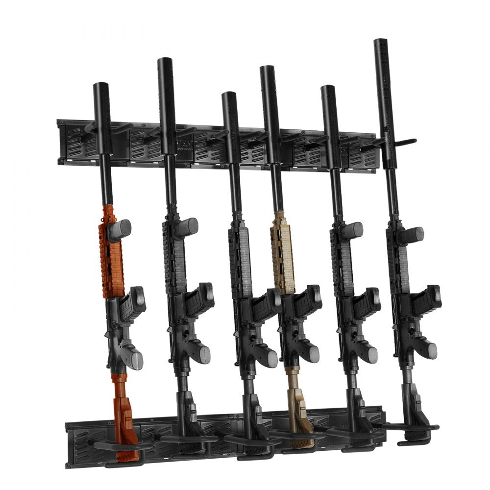 VEVOR Gun Rack, Indoor Gun Rack Wall Mount, 6-Slot Vertical Rifle Shotgun Gun Rack, 180 lb Heavy Duty Metal Wall Gun Rack Display Stand with Soft Padding 