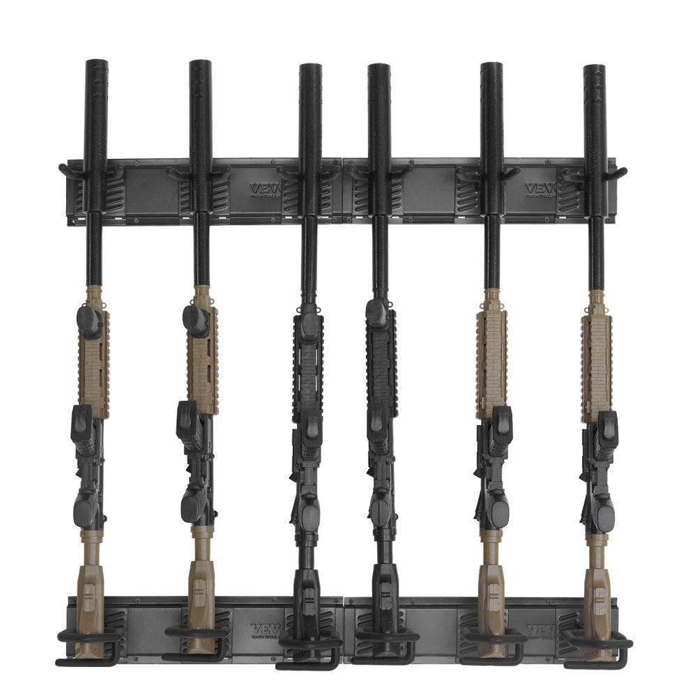 VEVOR Gun Rack, Indoor Gun Rack Wall Mount, 6-Slot Vertical Rifle Shotgun Gun Rack, 180 lb Heavy Duty Metal Wall Gun Rack Display Stand with Soft Padding 