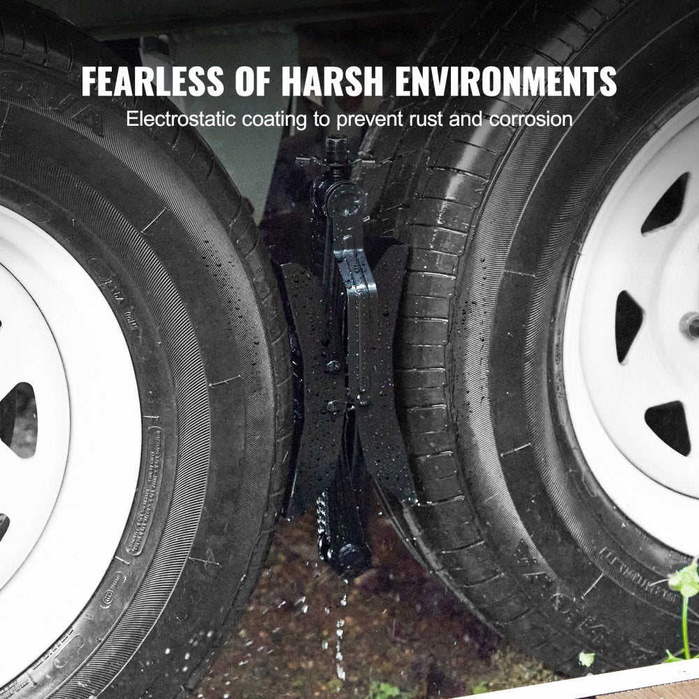 VEVOR Camper Wheel Chock Stabilizer, Heavy Duty H-shaped RV Tire Locking Chock, Built-in Wrench Fit for 3.5" to 12" Tire Space, 2 Sets of Camper Wheel Chocks with Ratchet Wrench for RV Travel Trailer 