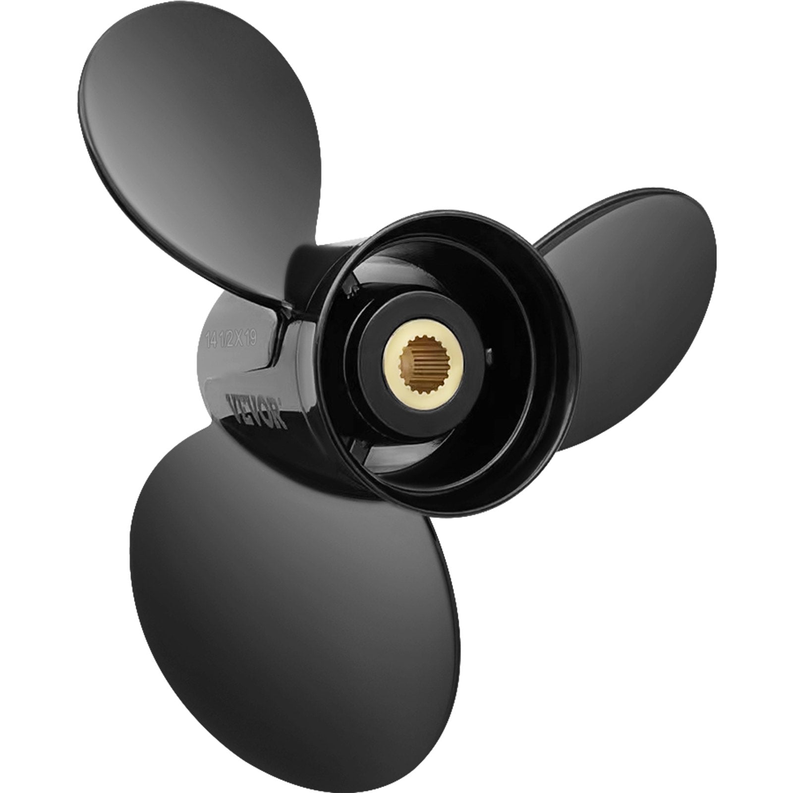 VEVOR Outboard Propeller, Replace for OEM 3817468, 3-Blade 14 1/2" x 19" Pitch Aluminium Boat Propeller, Compatible with Volvo Penta SX Drive All Models, w/ 19 Tooth Splines, RH 