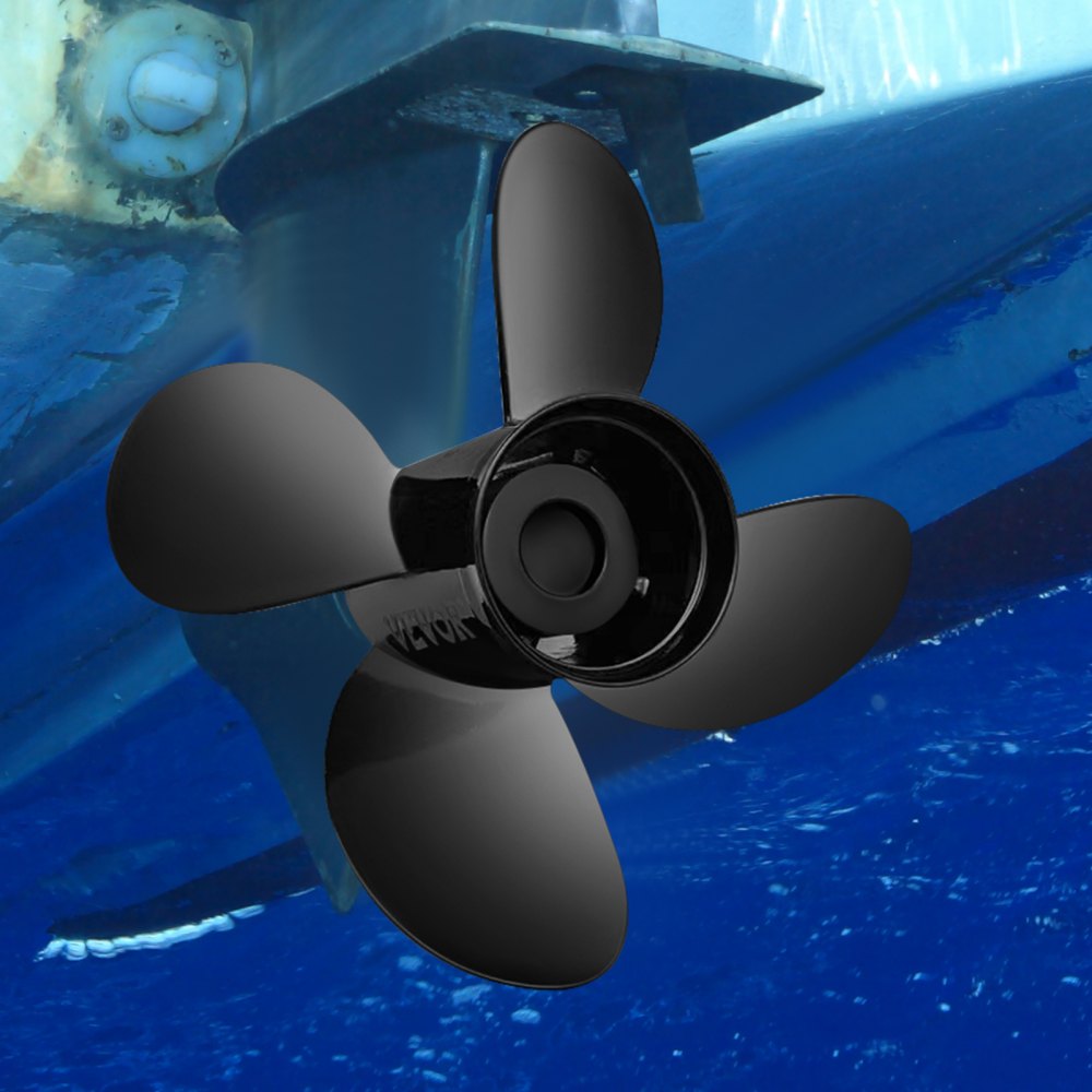 VEVOR Outboard Propeller, Replace for OEM 48-8M0084494, 4-Blade 14 1/2 x 17 Boat Propeller, Compatible w/ 135-300HP 2-Stroke & 4-Stroke Outboards, Alpha&Bravo I Stern-Drives, RH 