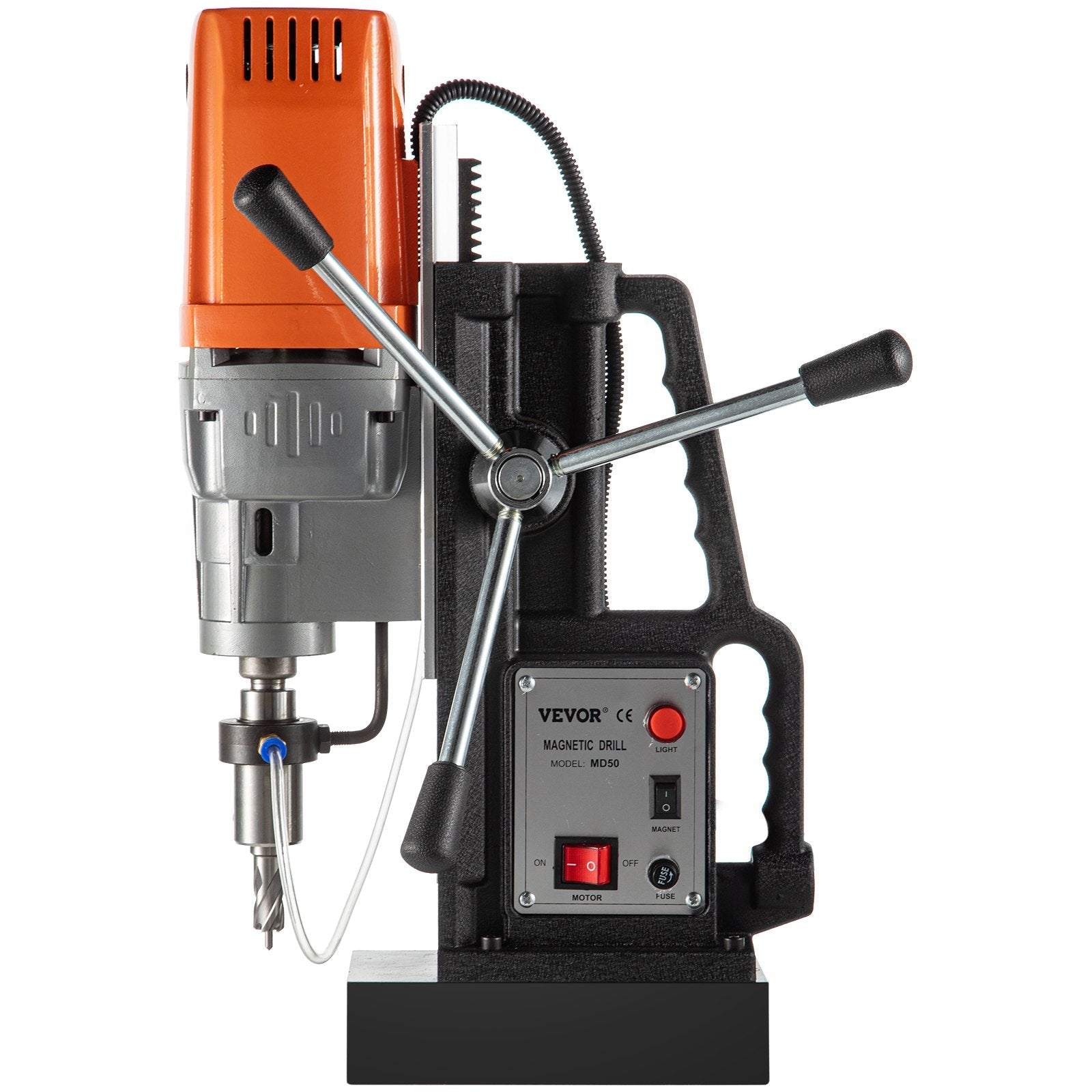 1680W MD50 Magnetic Drill 850 RPM Spindle Speed Electric Magnetic Drilling System with 2 Inch Boring Diameter and 2900 LBS Magnet Force 