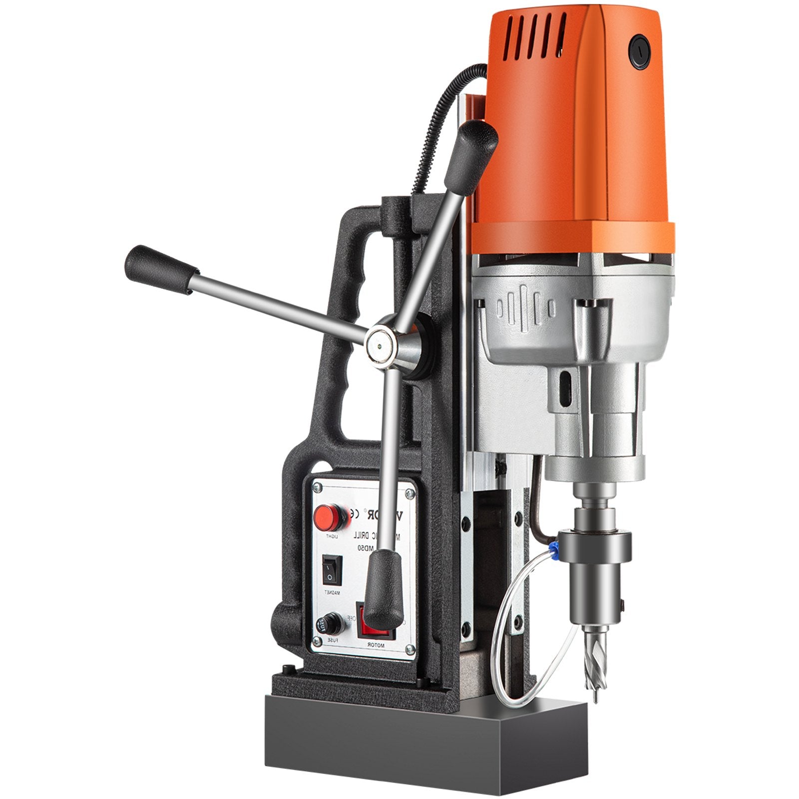 1680W MD50 Magnetic Drill 850 RPM Spindle Speed Electric Magnetic Drilling System with 2 Inch Boring Diameter and 2900 LBS Magnet Force 