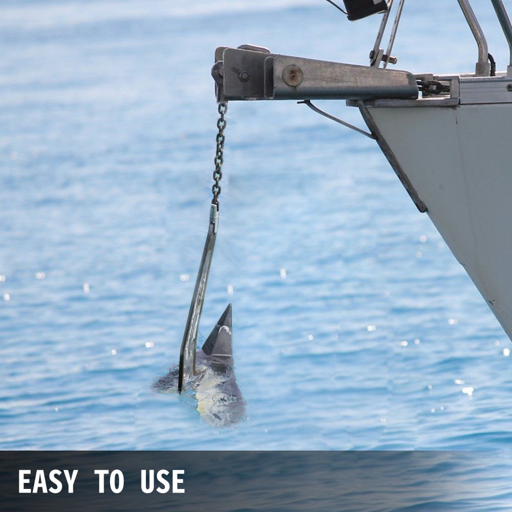 VEVOR Boat Anchor, 14LBS 6.35KG Stainless Steel Delta Style, Heavy Duty Triangular Anchor Fit for 20-35 FT Boats 