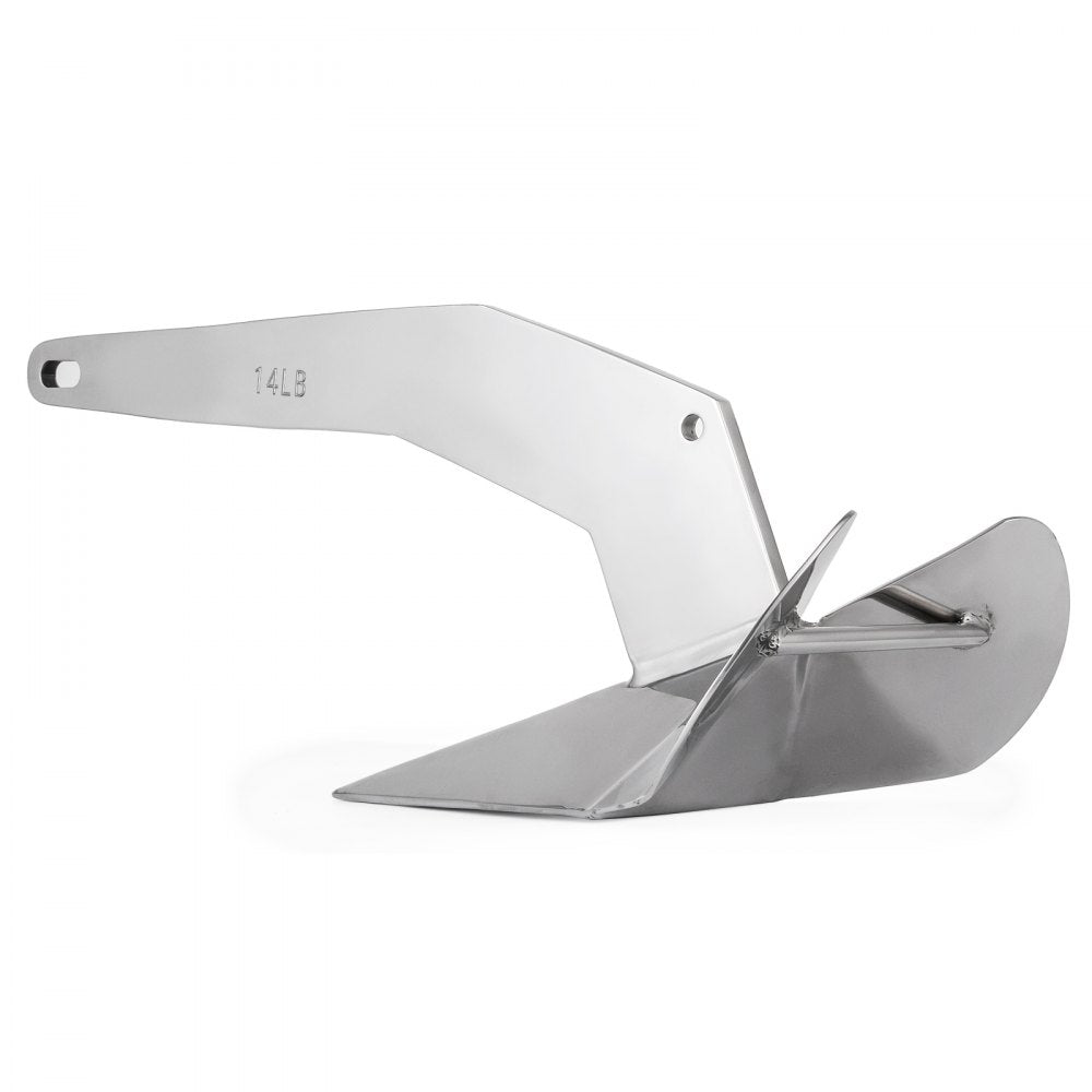 VEVOR Boat Anchor, 14LBS 6.35KG Stainless Steel Delta Style, Heavy Duty Triangular Anchor Fit for 20-35 FT Boats 