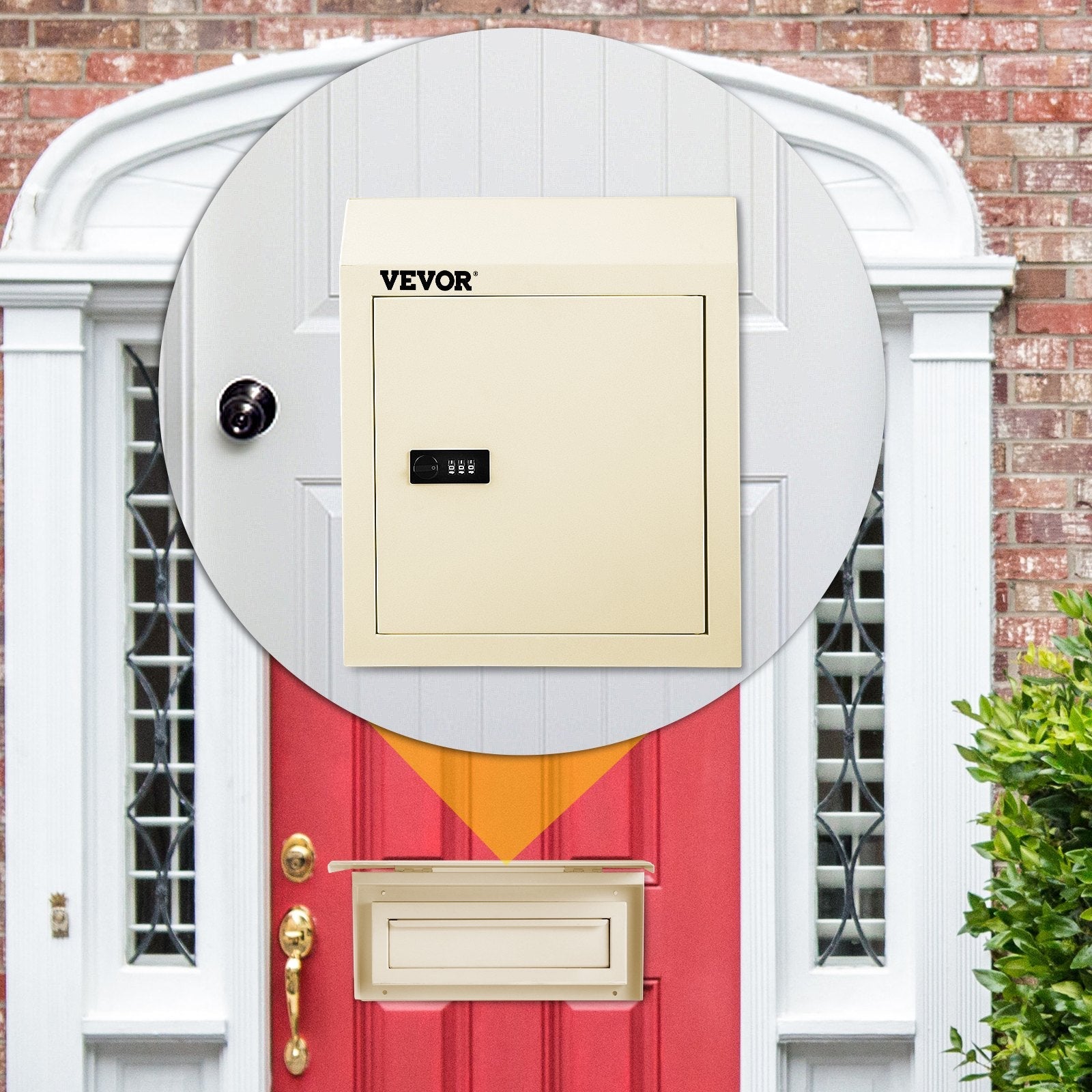 VEVOR Through-The-Door Locking Drop Box Door Drop Box 11.8''x4.3''x14.2'' Beige 