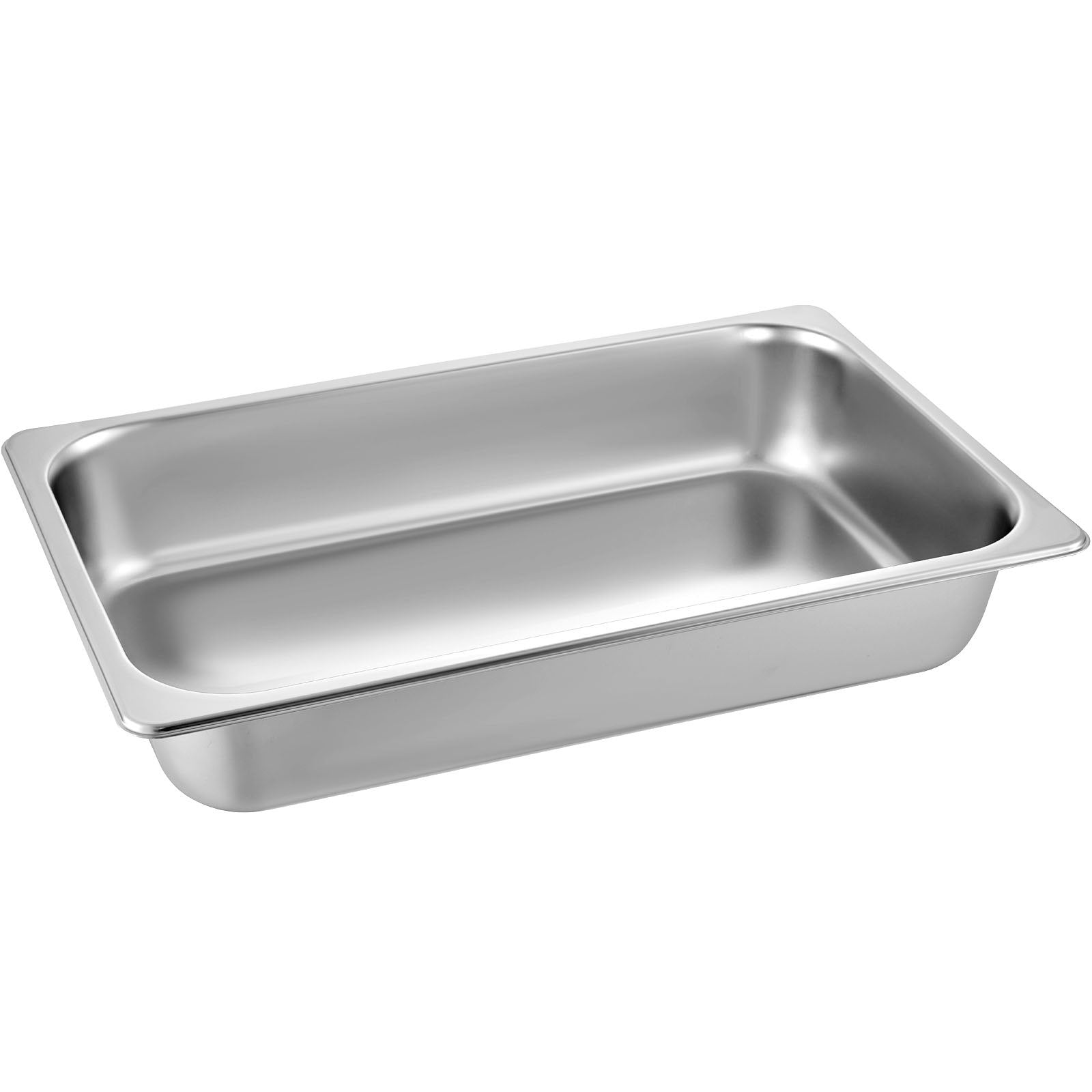 VEVOR 6 Pack Steam Table Pans 20.9 x 12.8 x 3.9 Inch Deep Steam Table Pan Full Size 13L Deep Food Container Stainless Steel Oven Tray Hotel Pans Anti-Jam Steam Table Food Pan 