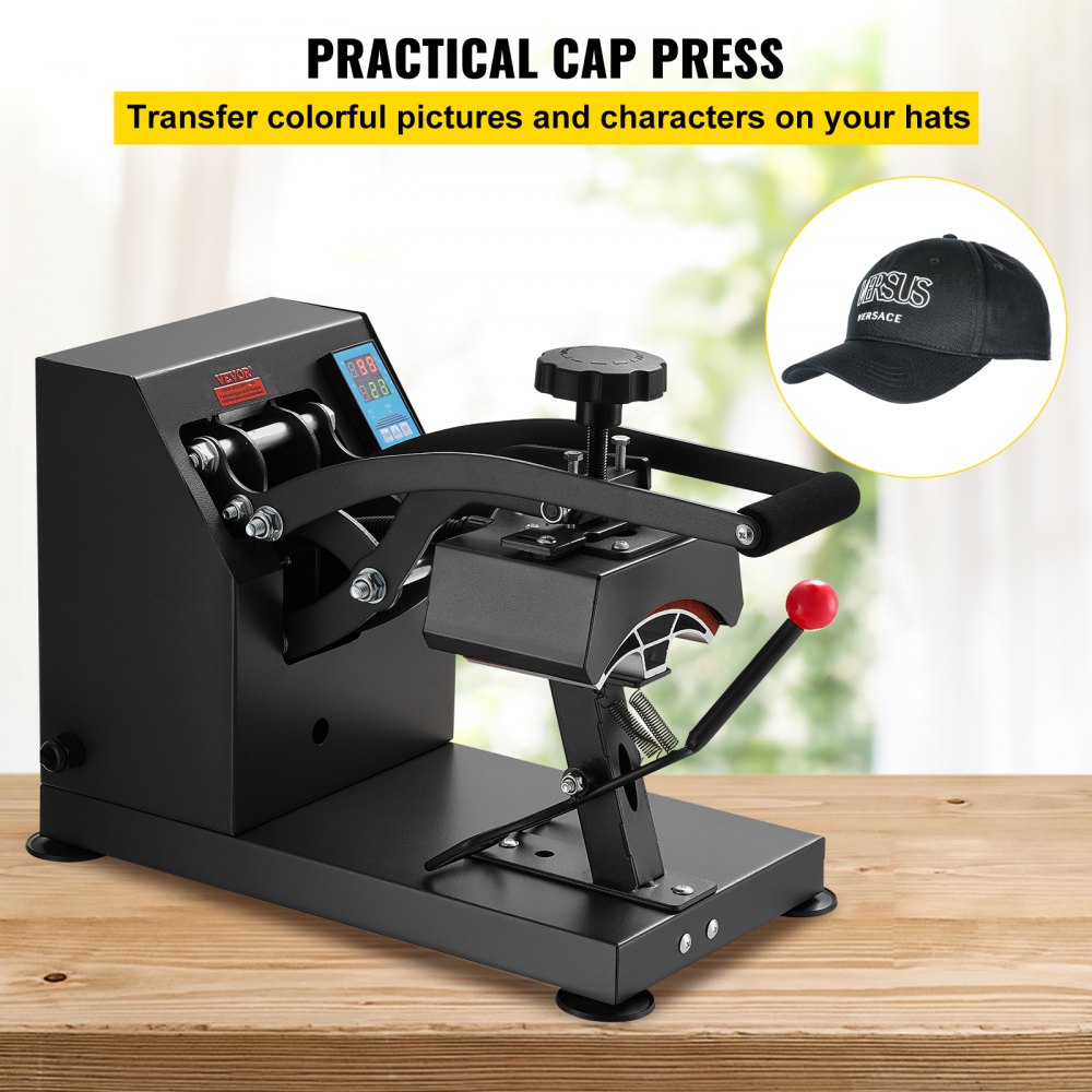 VEVOR Hat Press 3.5 x 5.5 in Cap Heat Press Machine Transfer Sublimation 