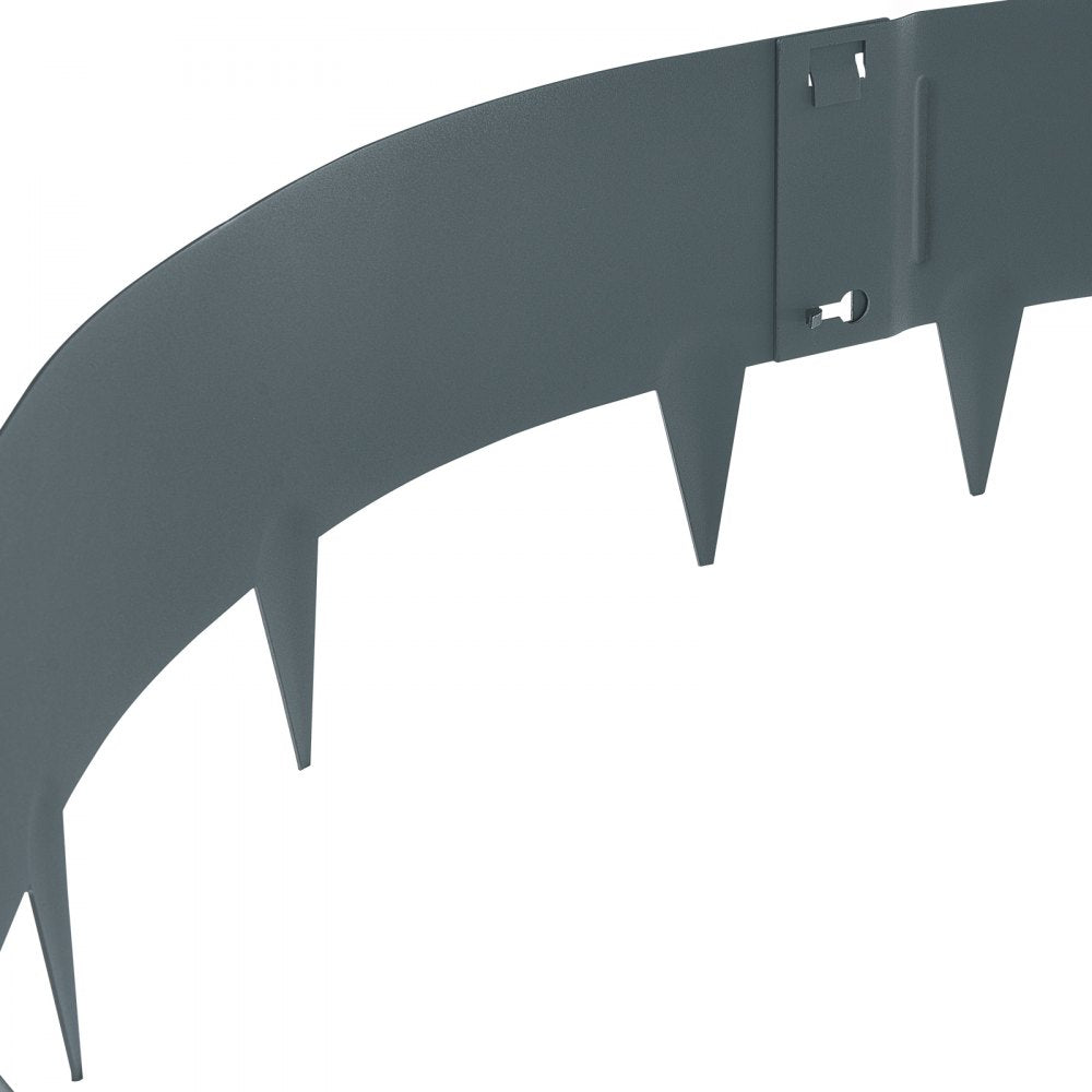 VEVOR Steel Landscape Edging, 5-pack Steel Garden Edging Borders, 39" L x 3" H Strips, Hammer-in Edging Border, Bendable Metal Landscape Edging for Yard, Garden, Lawn, 3.15" Spike Height, Dark Gray 