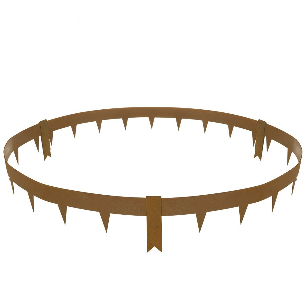 VEVOR Steel Landscape Edging, 10-pack Steel Garden Edging Borders, 39.6" L x 2" H Strips, Hammer-in Edging Border, Bendable Metal Landscape Edging for Yard, Garden, 2.5" Spike Height, Rustic Brown 