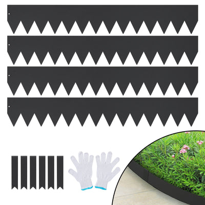 VEVOR Steel Landscape Edging, 4-pack Steel Garden Edging Borders, 40" L x 6" H Strips, Hammer-in Edging Border with 6 Clips, Bendable Metal Landscape Edging for Yard, Garden, Lawn 