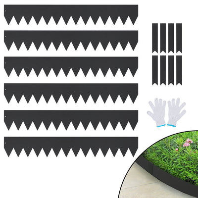 VEVOR Steel Landscape Edging, 6-pack Steel Garden Edging Borders, 40" L x 6" H Strips, Hammer-in Edging Border with 8 Clips, Bendable Metal Landscape Edging for Yard, Garden, Lawn 