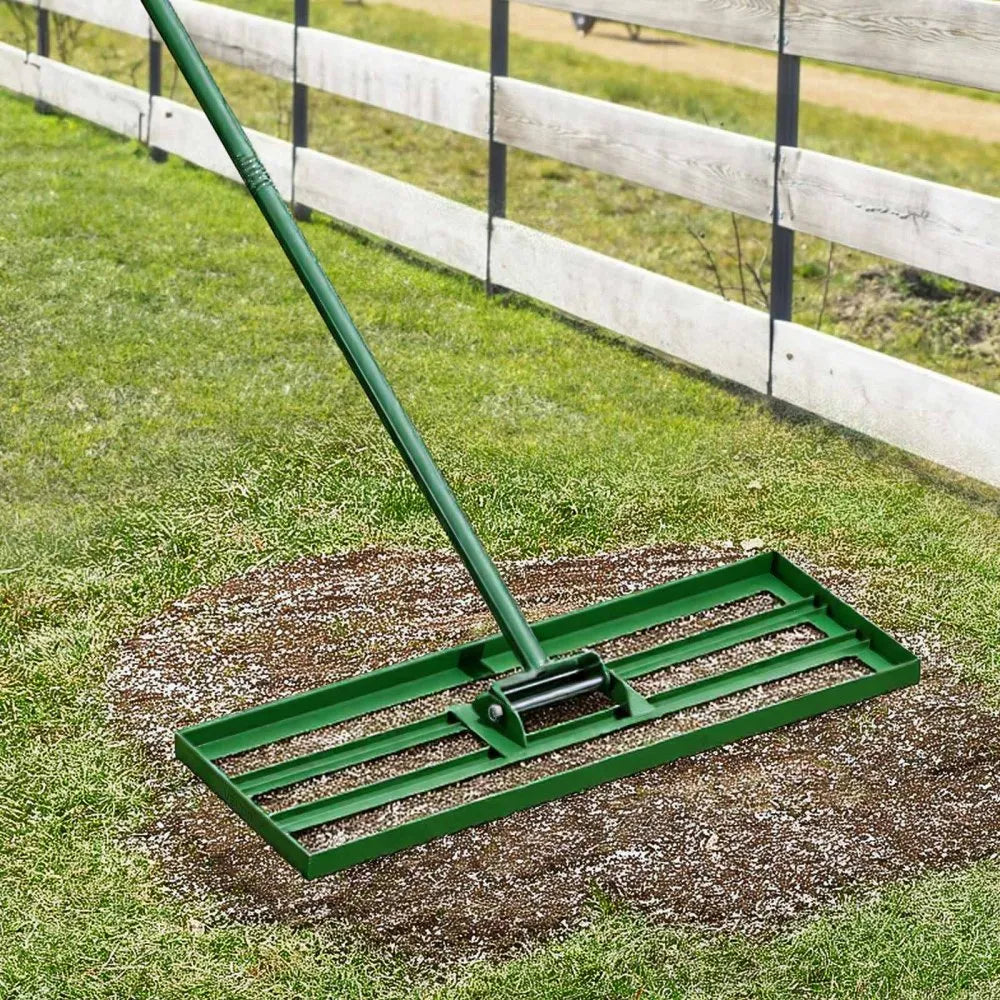 VEVOR Lawn Leveling Rake, 30" x 10" Heavy Duty Lawn Leveler with 78" Steel Extended Handle