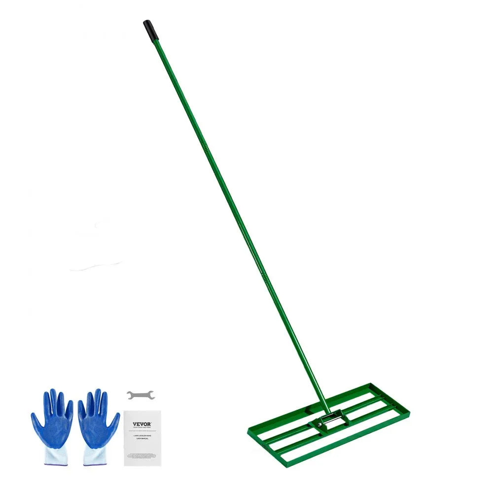 VEVOR Lawn Leveling Rake, 30" x 10" Heavy Duty Lawn Leveler with 78" Steel Extended Handle
