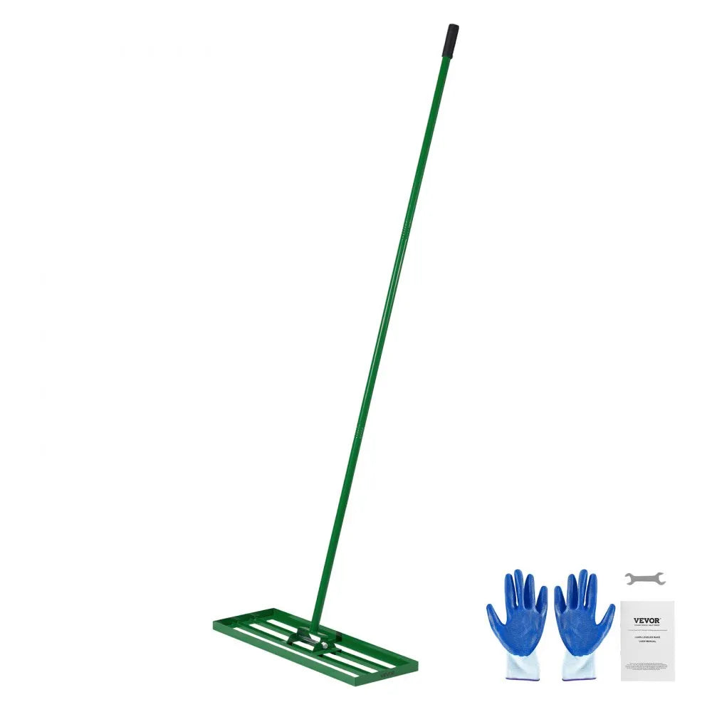 VEVOR Lawn Leveling Rake, 30" x 10" Heavy Duty Lawn Leveler with 78" Steel Extended Handle