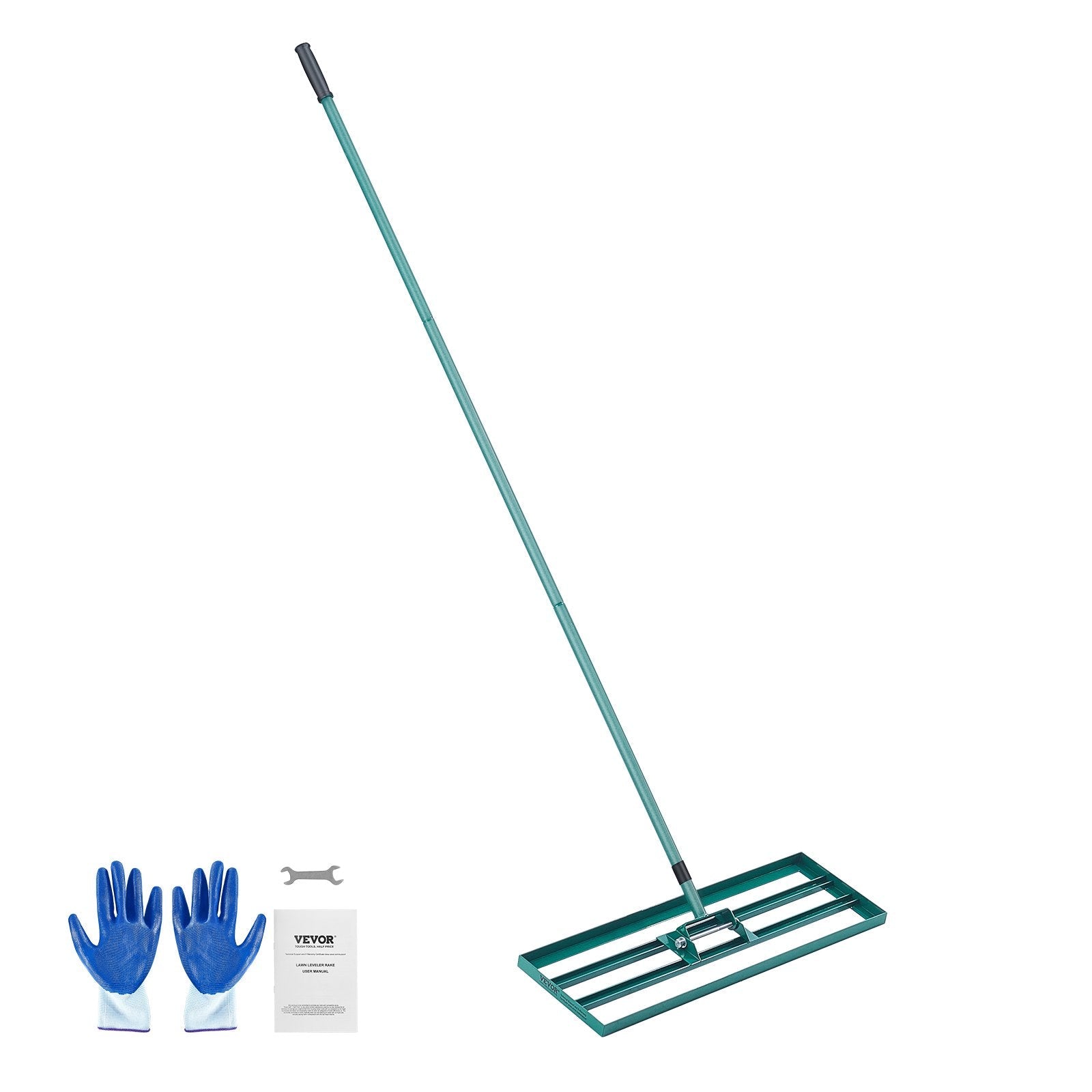 VEVOR Lawn Leveling Rake, 30"x10" Level Lawn Tool, Heavy-duty Lawn Leveler with 78" Steel Extended Handle, Yard Leveling Rake Suit for Garden, Golf Lawn, Farm 