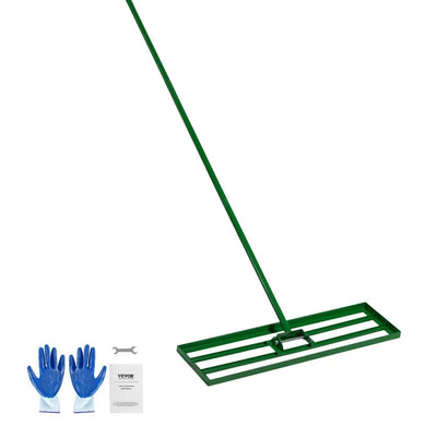 VEVOR 36" x 10" Lawn Leveling Rake with 78" Extended Handle, Heavy Duty Yard Leveler for Garden, Farm & Golf Lawns