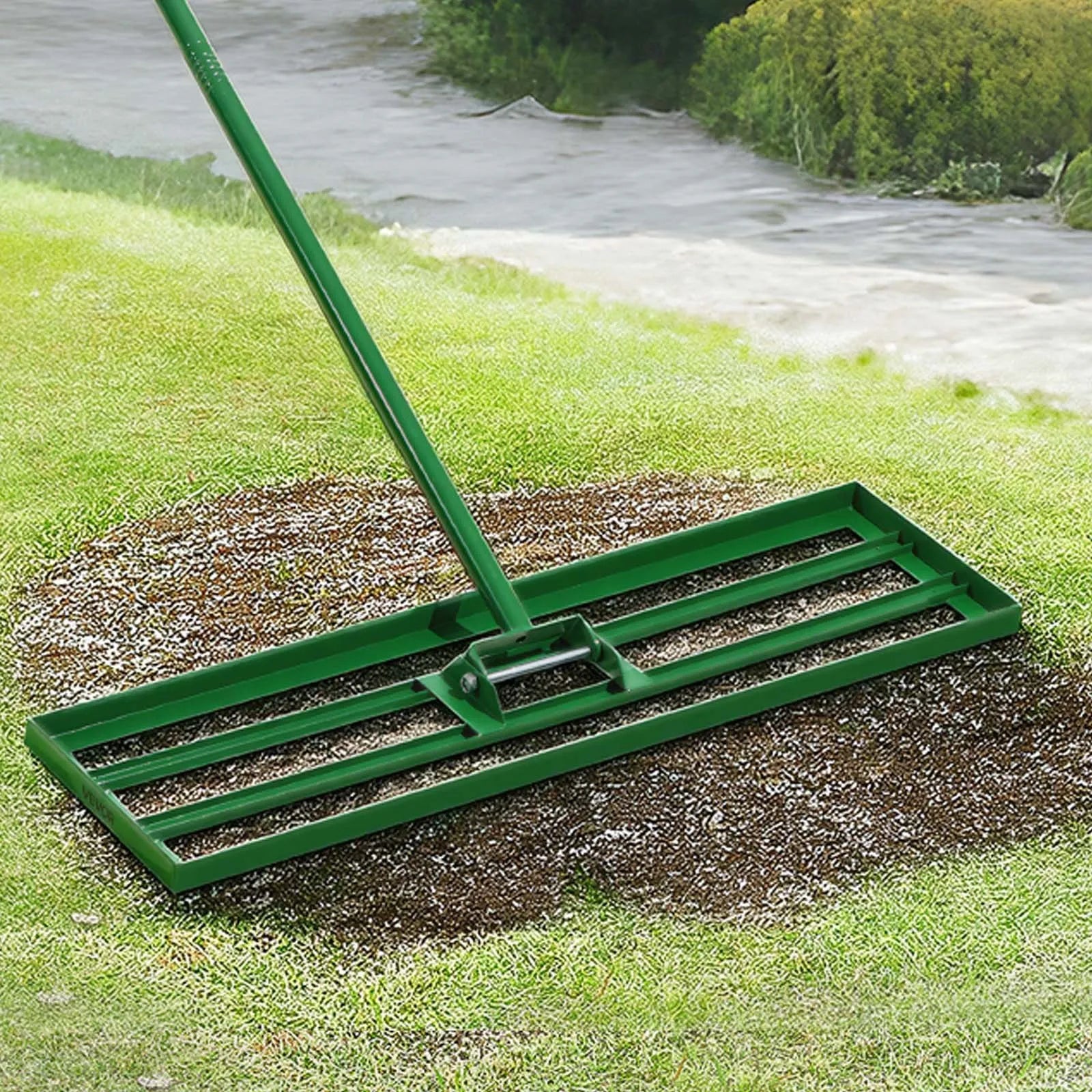 VEVOR 36" x 10" Lawn Leveling Rake with 78" Extended Handle, Heavy Duty Yard Leveler for Garden, Farm & Golf Lawns