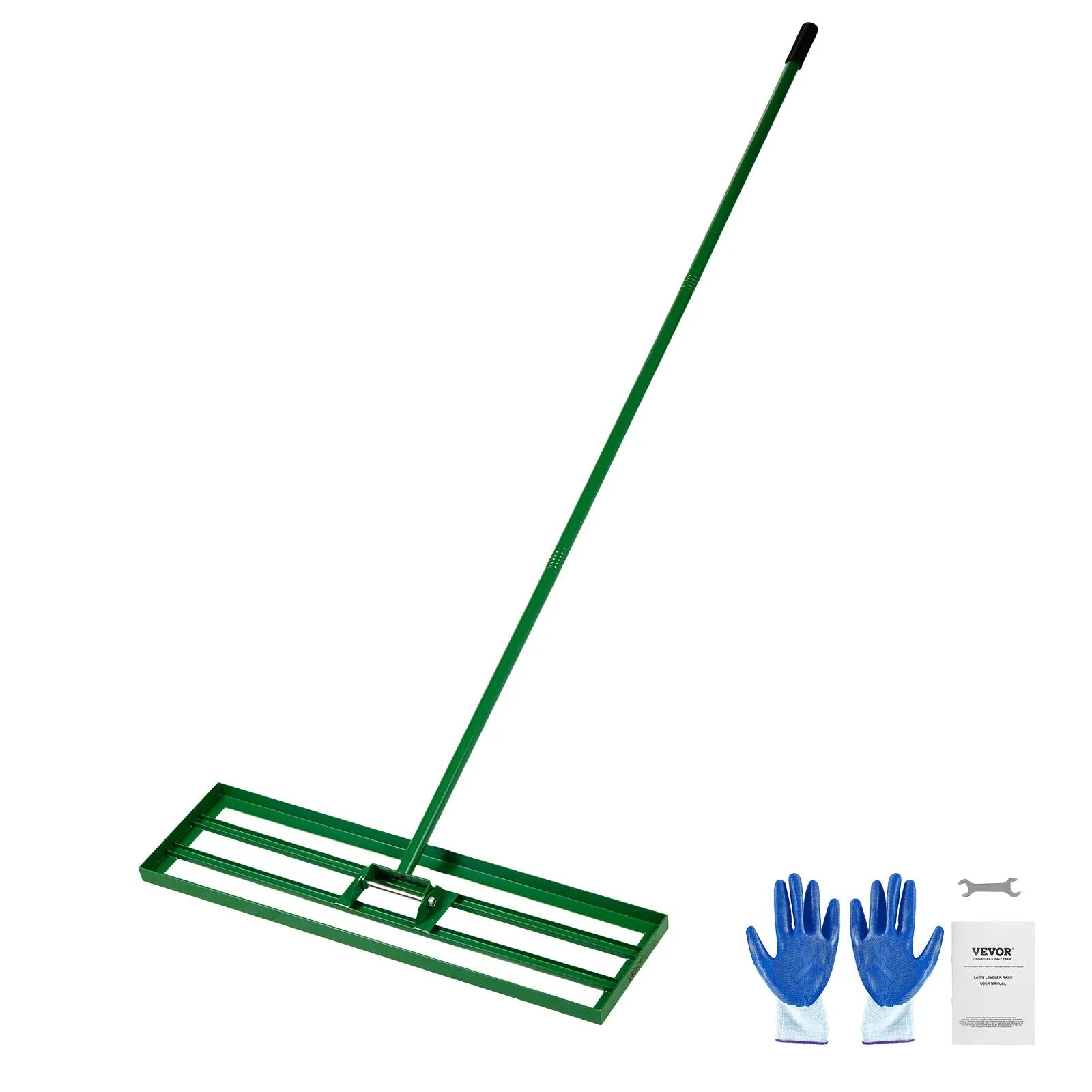 VEVOR 36" x 10" Lawn Leveling Rake with 78" Extended Handle, Heavy Duty Yard Leveler for Garden, Farm & Golf Lawns