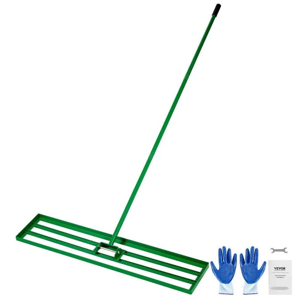 VEVOR Lawn Leveling Rake, 48" x 10" Heavy Duty Lawn Leveler with 78" Steel Extended Handle