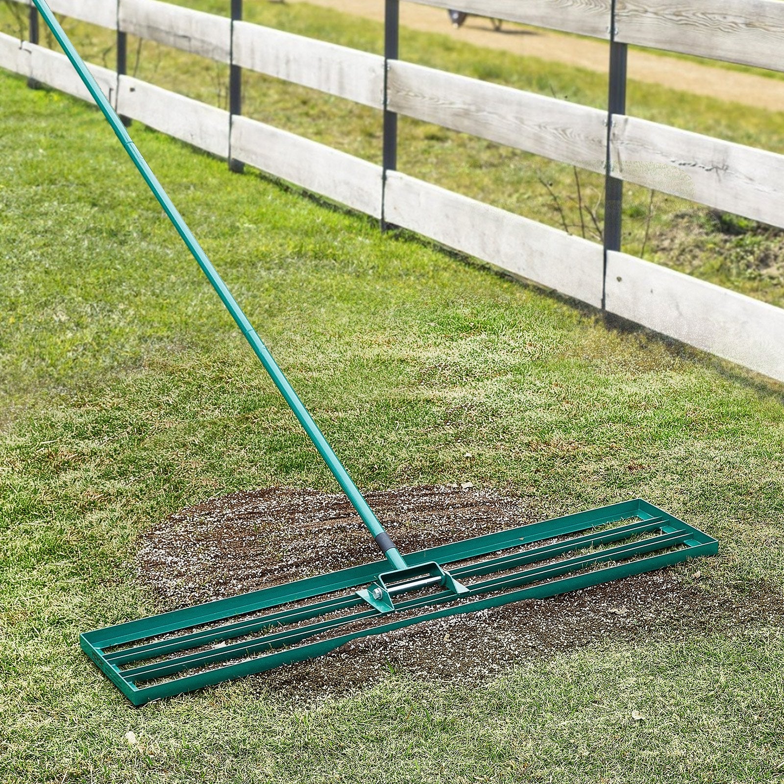 VEVOR Lawn Leveling Rake, 48"x10" Level Lawn Tool, Heavy-duty Lawn Leveler with 78" Steel Extended Handle, Yard Leveling Rake Suit for Garden, Golf Lawn, Farm 