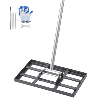 VEVOR 10x17in Lawn Leveling Rake 78 in Adjustable Handle for Yard Golf Court 