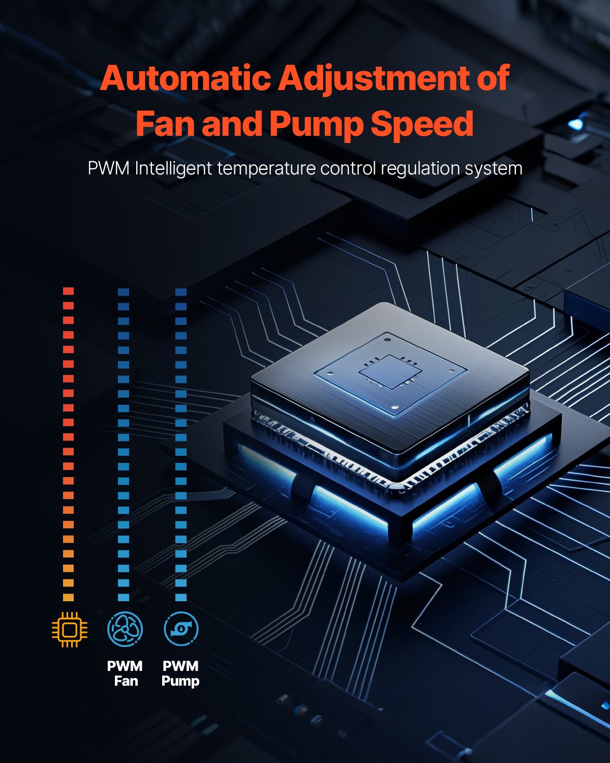 VEVOR CPU Liquid Cooler AIO CPU Water Cooler with ARGB Light & 120 mm PWN Fans 