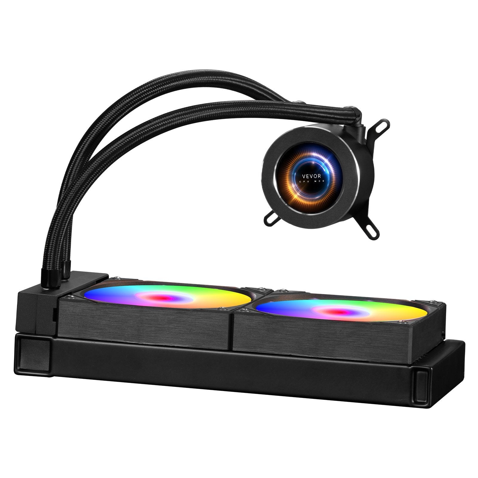VEVOR CPU Liquid Cooler AIO CPU Water Cooler with ARGB Light & 120 mm PWN Fans 