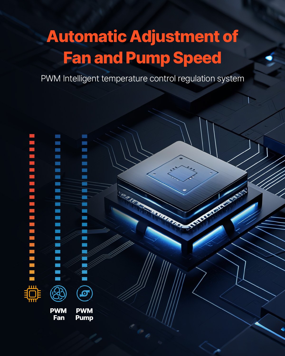 VEVOR CPU Liquid Cooler AIO CPU Water Cooler with ARGB Light & 3 PWN Fans(120mm) 