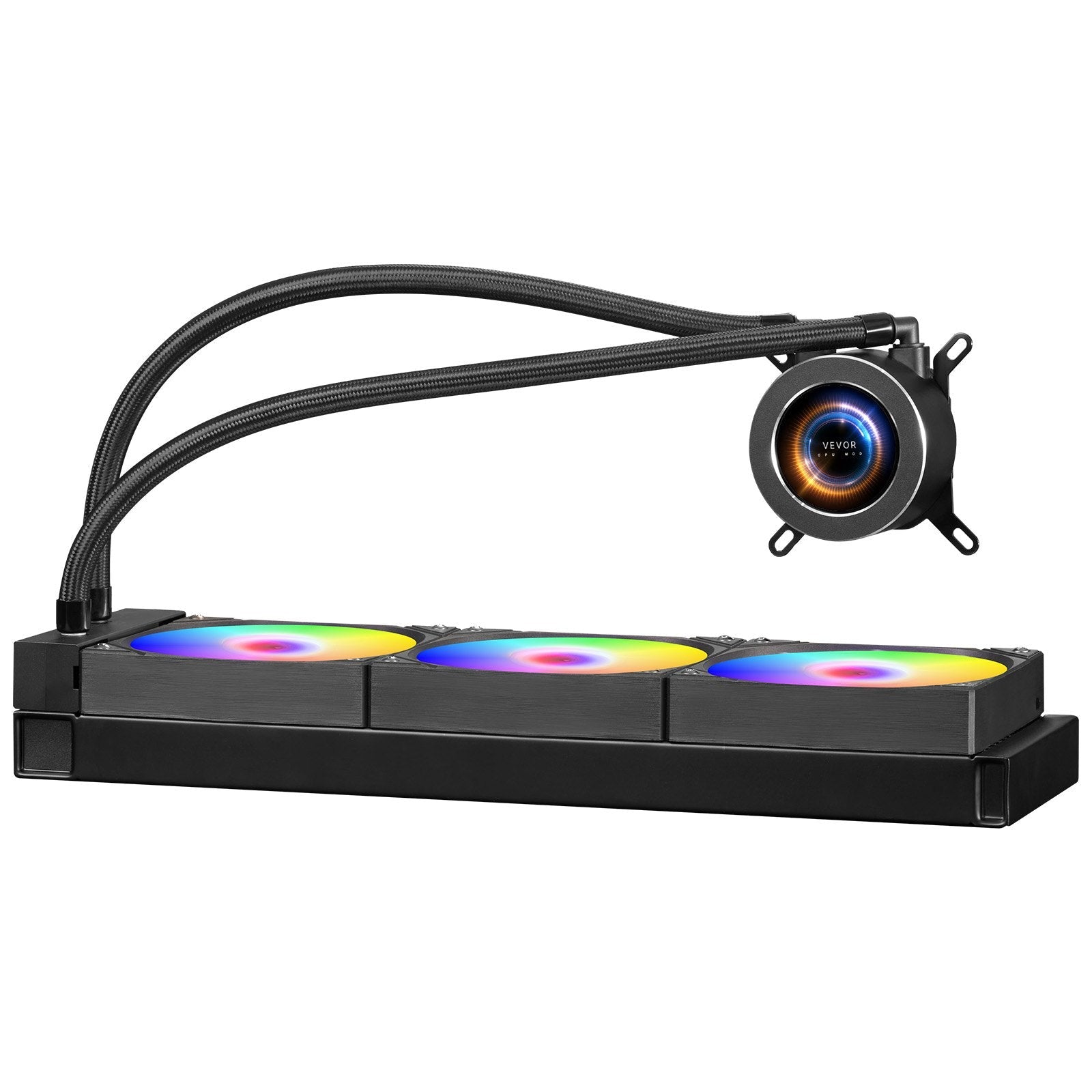 VEVOR CPU Liquid Cooler AIO CPU Water Cooler with ARGB Light & 3 PWN Fans(120mm) 