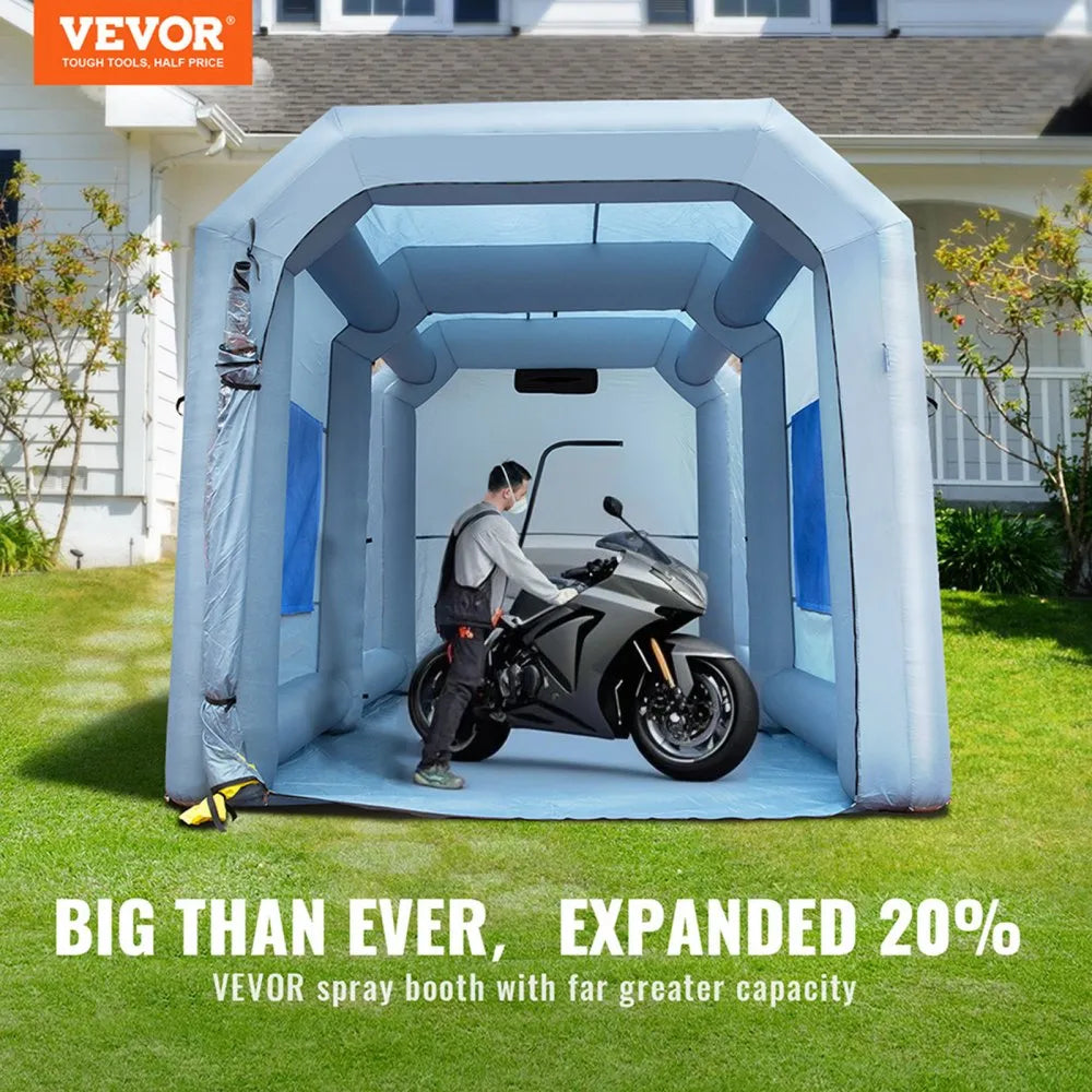 VEVOR Inflatable Paint Booth, 13x10x9ft Inflatable Spray Booth, High Powerful 950W Blowers Spray Booth Tent, Car Paint Tent Air Filter System for Car Parking Tent Workstation Motorcycle Garage
