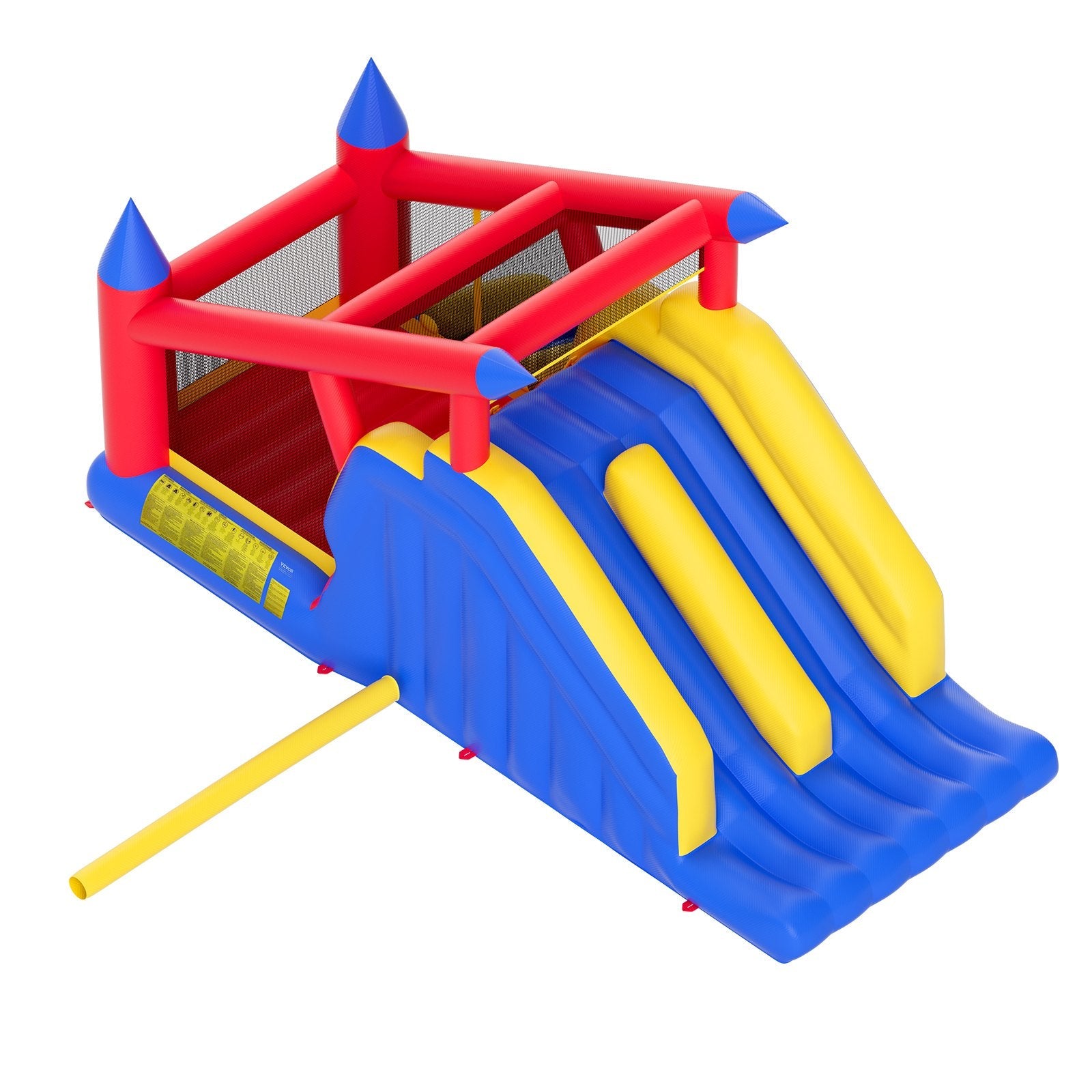 VEVOR Inflatable Bounce House, Outdoor High Quality Playhouse Trampoline, Jumping Bouncer with Blower, Slide, and Storage Bag, Family Backyard Bouncy Castle, for Kid Ages 3–8 Years, 183x102x92 inch 