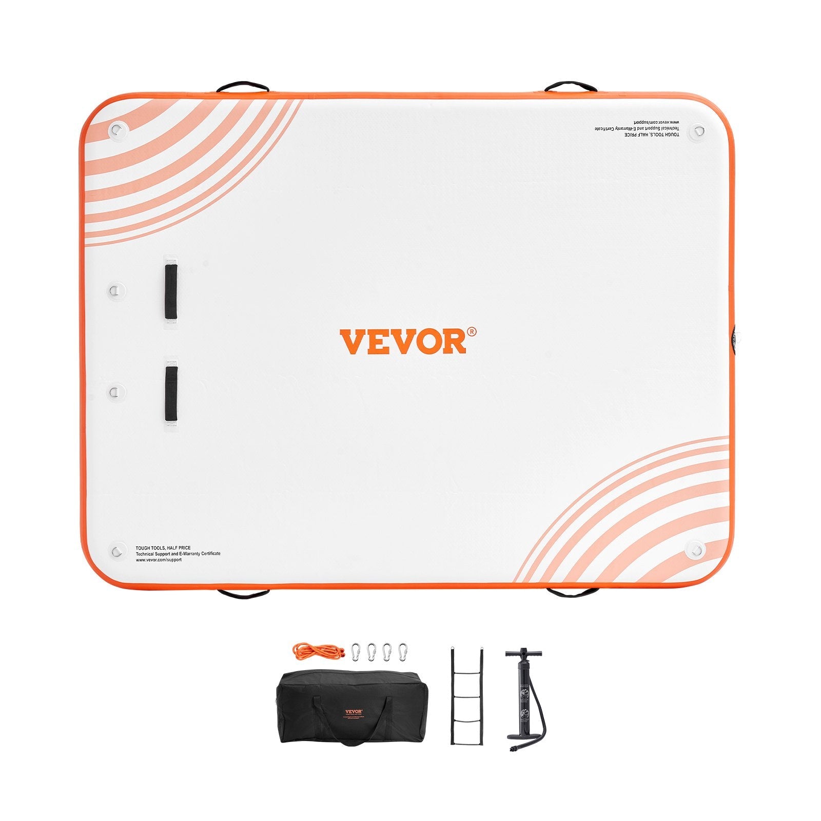VEVOR Inflatable Floating Dock, 10 x 8FT Inflatable Dock Platform, Non-Slip Water Floating Dock Mat with Portable Carrying Bag & Detachable Ladder, Floating Platform Island Raft for Pool Beach Ocean 