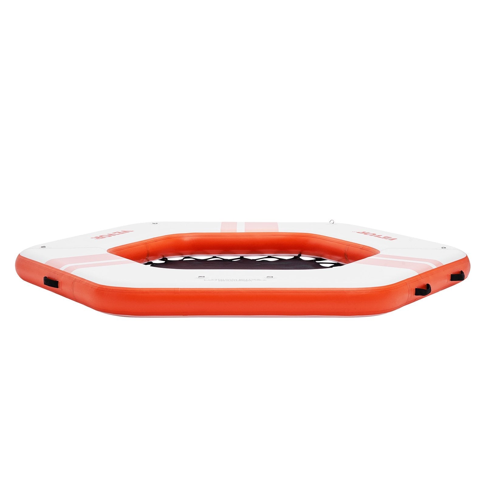 VEVOR Inflatable Floating Dock, ø8.5FT Inflatable Dock Platform with ø5FT Trampoline Mesh Pool, Non-Slip Floating Platform Water Mat with Portable Bag & Detachable Ladder for Pool Beach Relaxation 