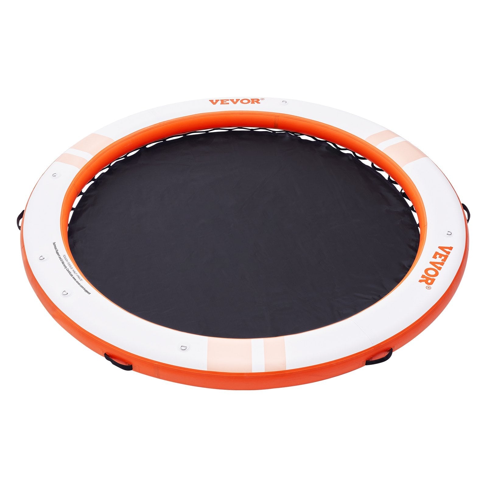VEVOR Inflatable Floating Dock, ø8FT Inflatable Dock Platform with ø5FT Trampoline Mesh Pool, Non-Slip Floating Platform Water Mat with Portable Bag & Detachable Ladder for Pool Beach Relaxation 