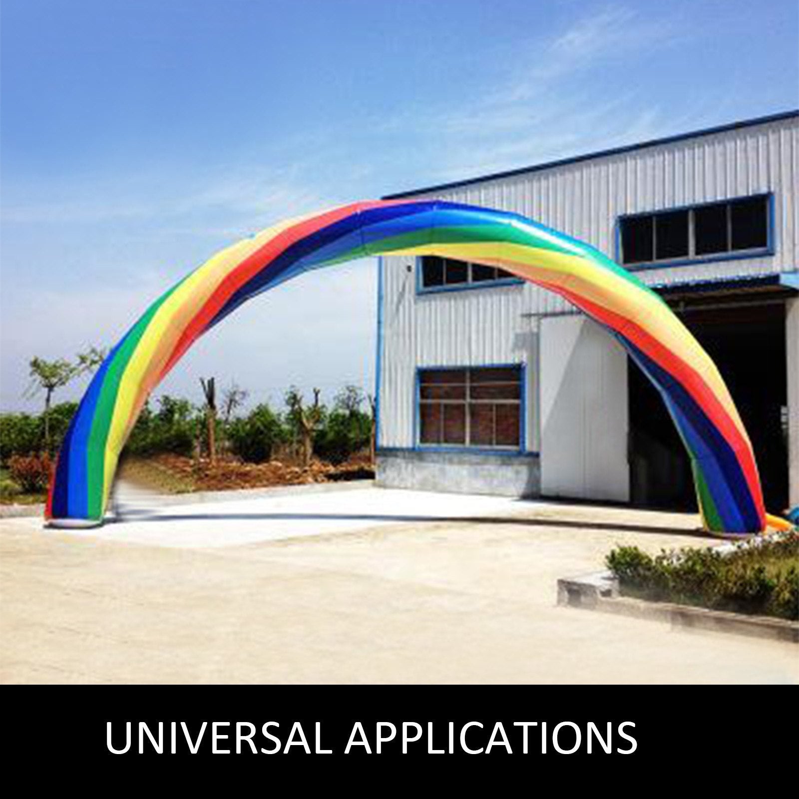 VEVOR Inflatable Rainbow Arch 26ftx10ft with 110W Blower for Advertising Party Celebration Garden 