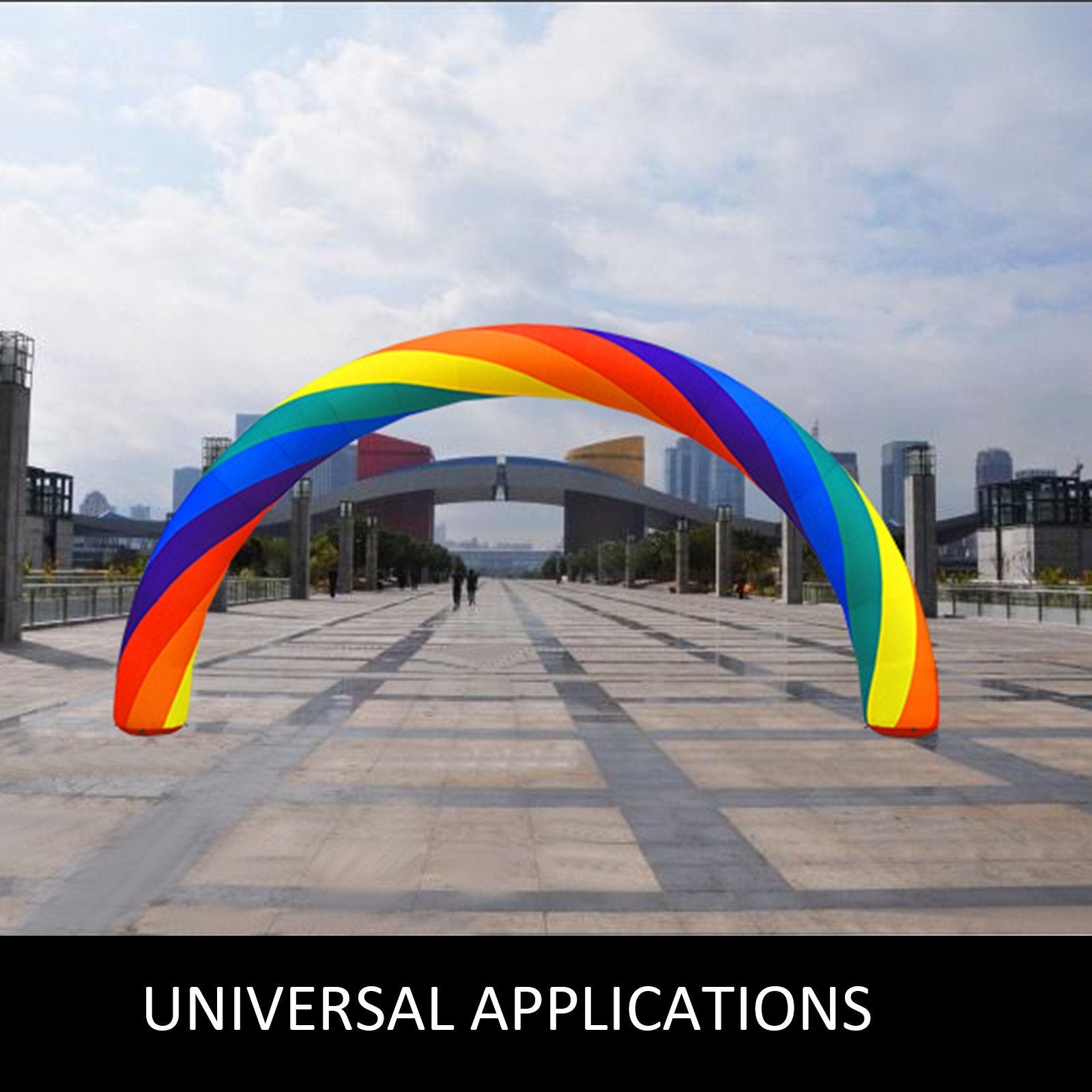 VEVOR Inflatable Rainbow Arch 26ftx10ft with 110W Blower for Advertising Party Celebration Garden 