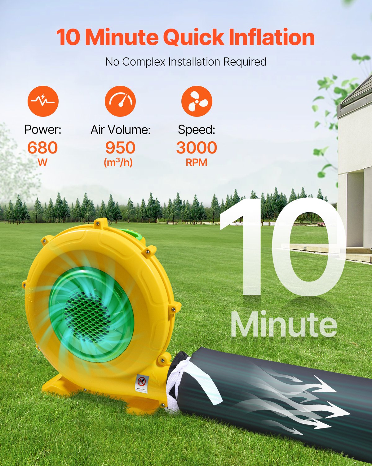 VEVOR Inflatable Nightclub 17.7 x 16.4 x 13.9 Ft Blow up Party Tent with Lights 