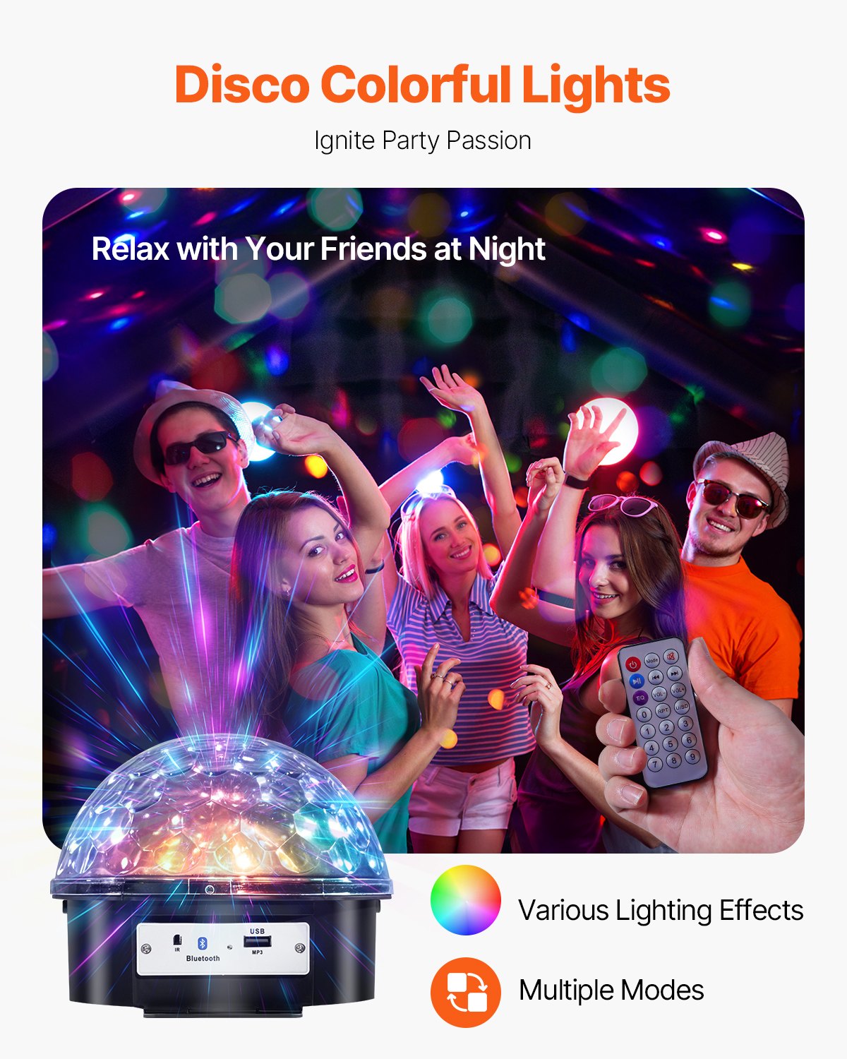VEVOR Inflatable Nightclub 17.7 x 16.4 x 13.9 Ft Blow up Party Tent with Lights 