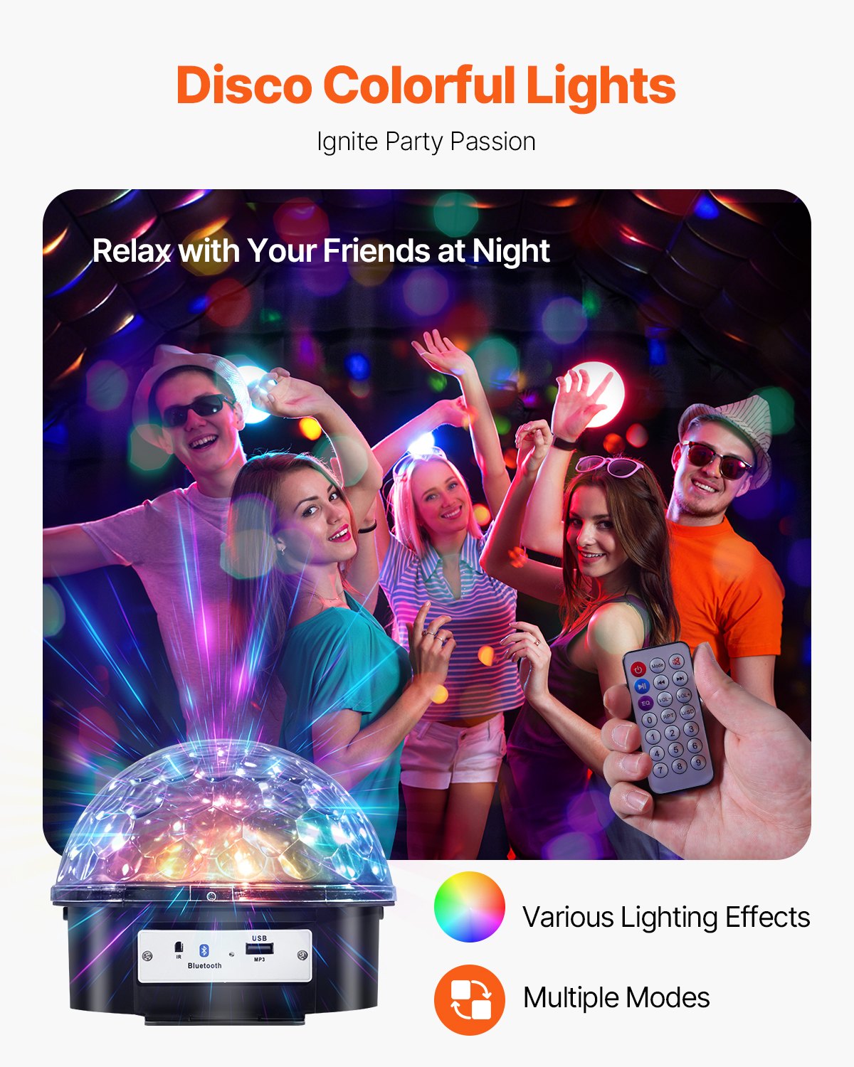 VEVOR Inflatable Nightclub 19.7 x 16.4 x 12 Ft Blow up Party Tent with Lights 