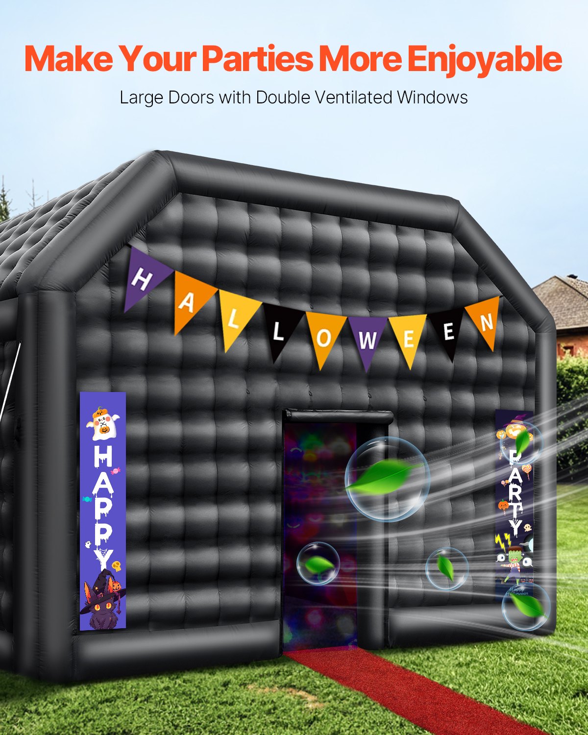 VEVOR Inflatable Nightclub 26.2 x 19.7 x 13.1 Ft Blow up Party Tent with Lights 